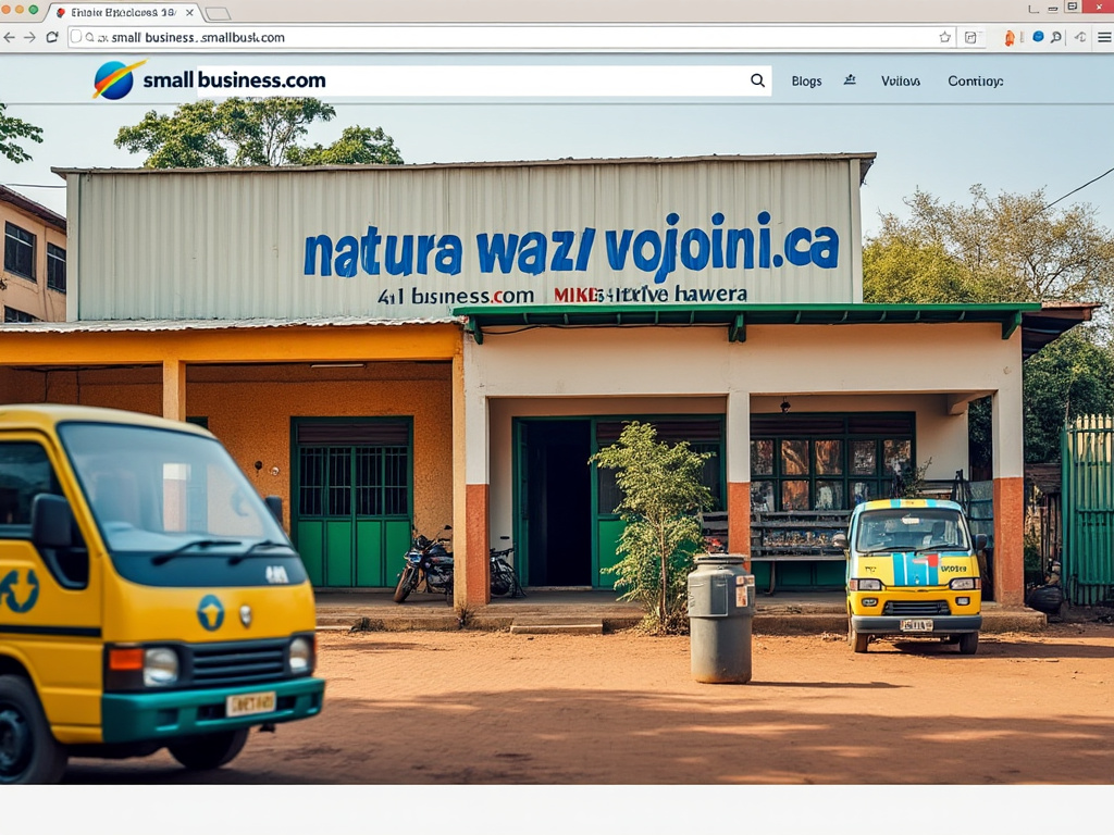 A small business that is operating in store, a bus passing by the street and another vehicle parked at the front of the business